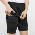 Men’s Breathable 2-in-1 Gym Shorts with Zipper Pockets & Drawstring Fit