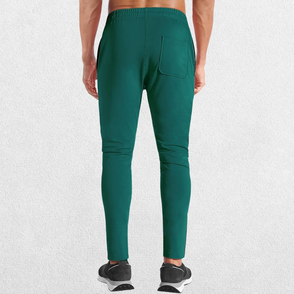 GPW Men’s Slim Fit Zip Athletic Pants - Gym Workout Track Pants with Pockets