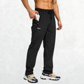 Men's Workout Athletic Trousers with Elastic Waist and Zipper Pockets