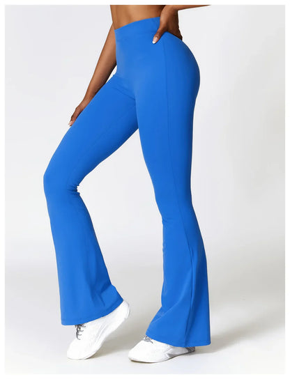 V-shaped Hip Yoga Pants Flare Leggings Women High Waist Wide Leg Pants Women Gym Fitness Sports Flared Pant Dance Trousers