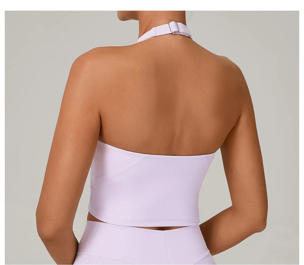 Sexy Impact Sports Bra Women Halter Top High Support Push-up Open Back Gym Bra Shockproof Running Fitness Yoga Workout Underwear