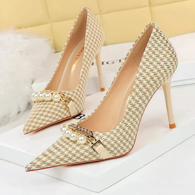 Elise Pearl Chain Pumps