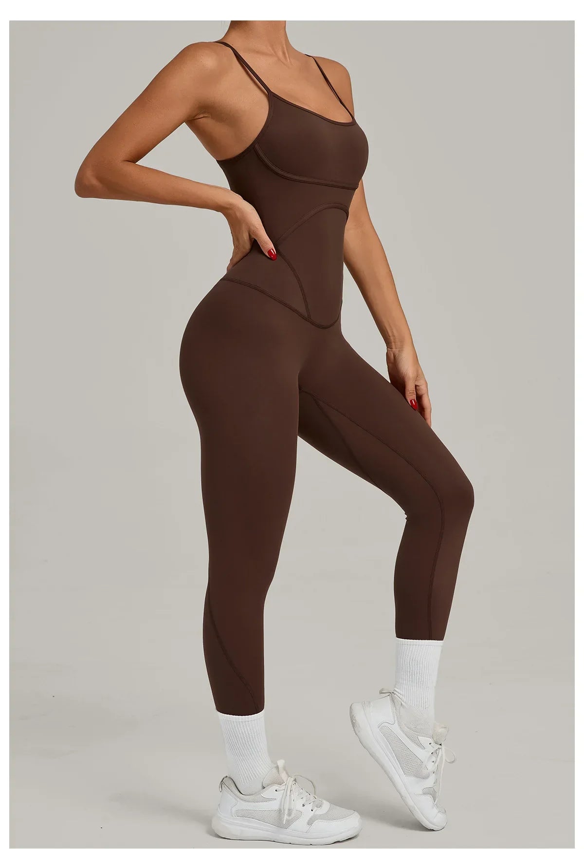 Fitness Jumpsuit Women Tracksuit Sports Playsuit Running One Piece Yoga Suit Scrunch Backless Set Rompers Gym Clothes