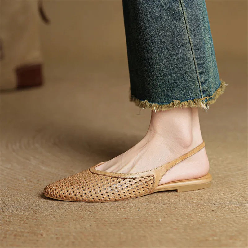 Jasmine St Tropez Woven Flats - Pointed Toe Slingback