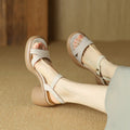Mara Leather Heel Sandals – Women’s Espadrille Platform with Block Heel