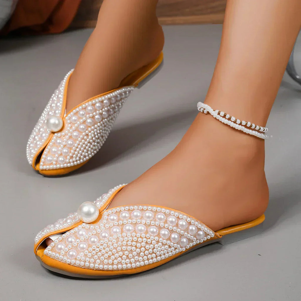 Luciana Perla Satin Slides