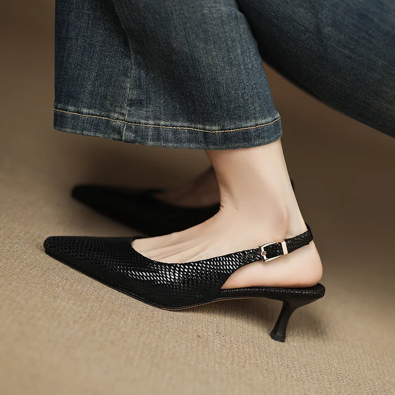 Amal Pump — Genuine Italian Leather Slingback