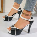 Zoé Platform Heels- Women’s Colorblock Peep-Toe Stilettos