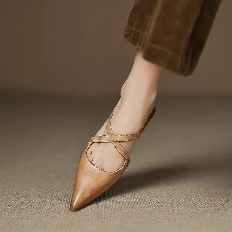 Alessia Leather Slingback Mules