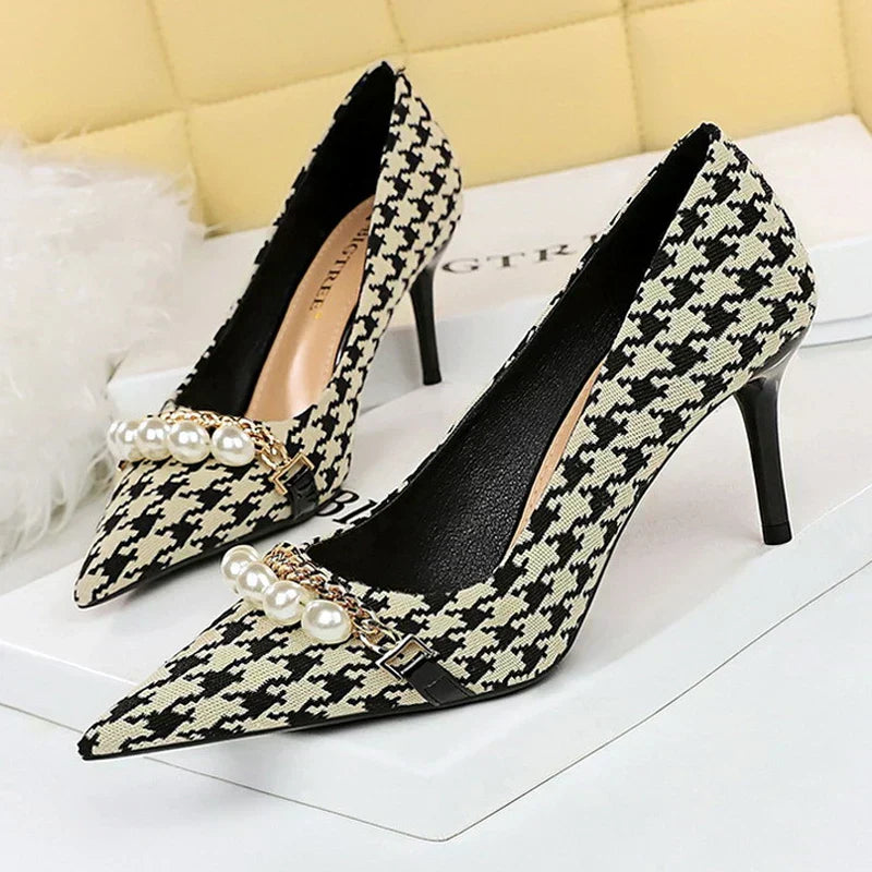 Elise Pearl Chain Pumps