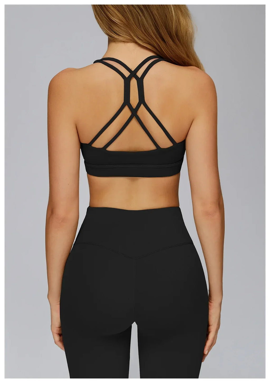 Women Tops Back Cross Strap Tank Top Push Up Underwear Running Sports Bra Breathable Soft Fitness Beauty Solid Color Yoga Bra