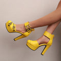 Valeria Studded Platform Heels – Women’s 12.5cm Buckle Sandals