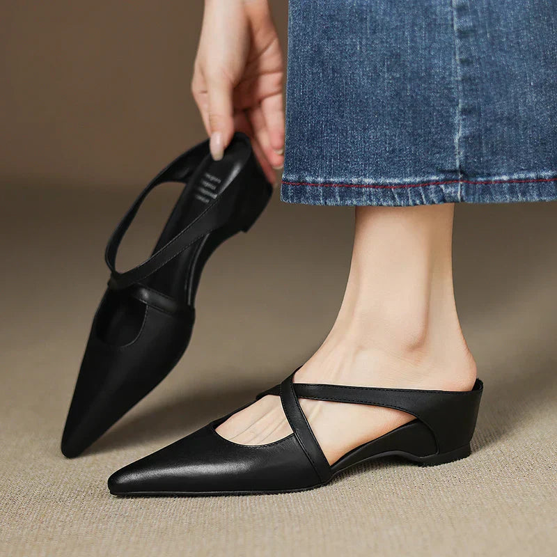 Alessia Leather Slingback Mules