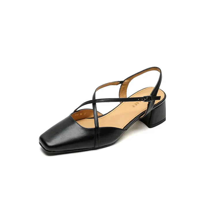Elena Leather Slingback Sandals