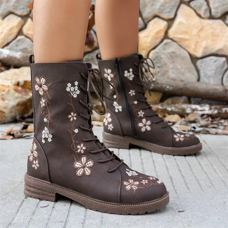 Renata Embroidered Ankle Boots