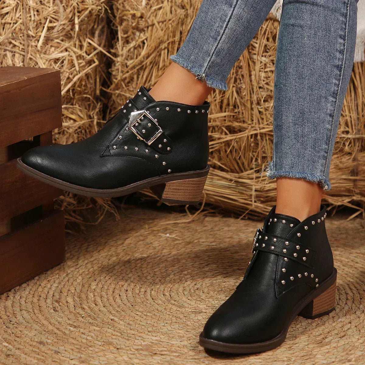 Serena Studded Ankle Boots