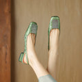 Elina Comfort Square-Toe Sandals - Women's Embroidered Low Heel