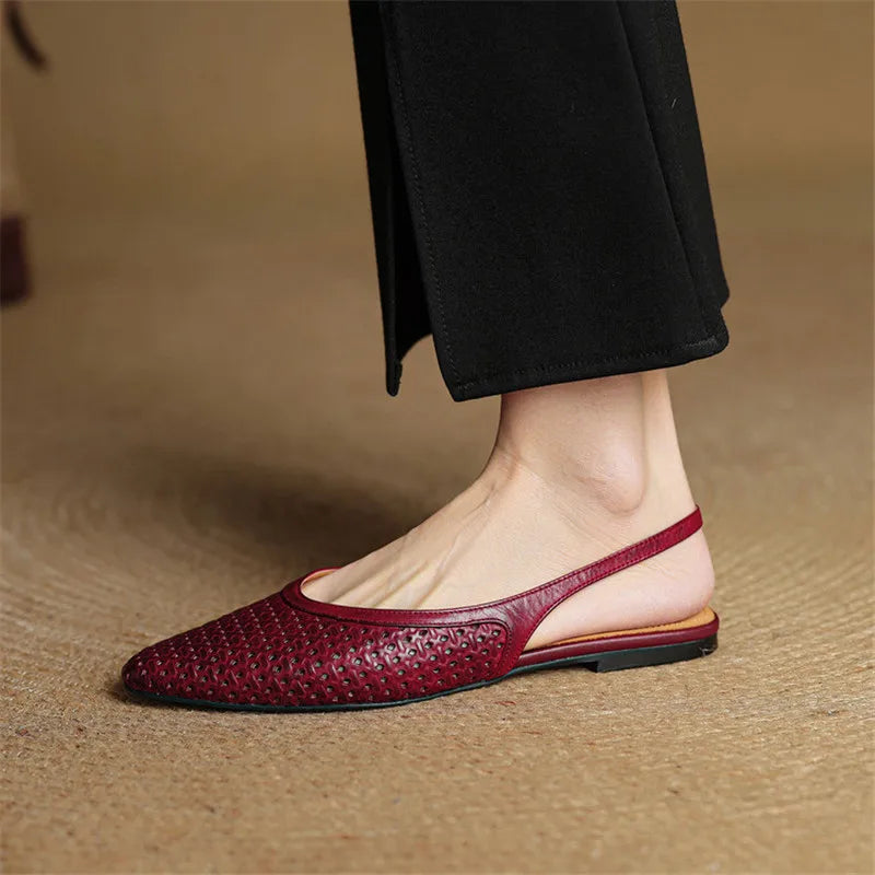 Jasmine St Tropez Woven Flats - Pointed Toe Slingback
