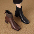Allegra Knit-Cuff Square-Toe Mid Boots