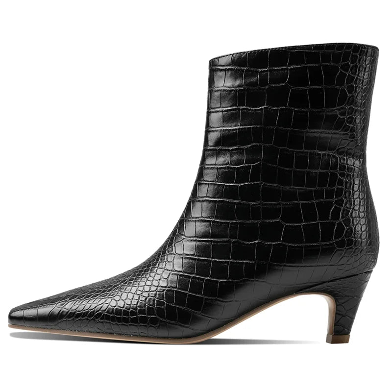 Elara Croc Ankle Boots