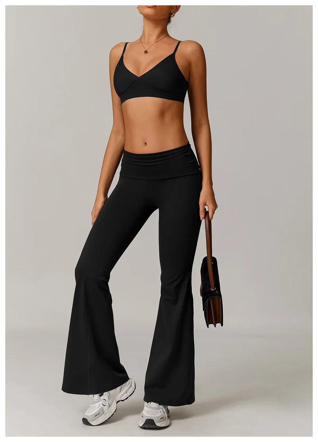 Flare Leggings Yoga Pants Women High Waist Wide Leg Yoga Pants Gym Sports Slim Flared Tights Pants Control Tummy Dance Trousers