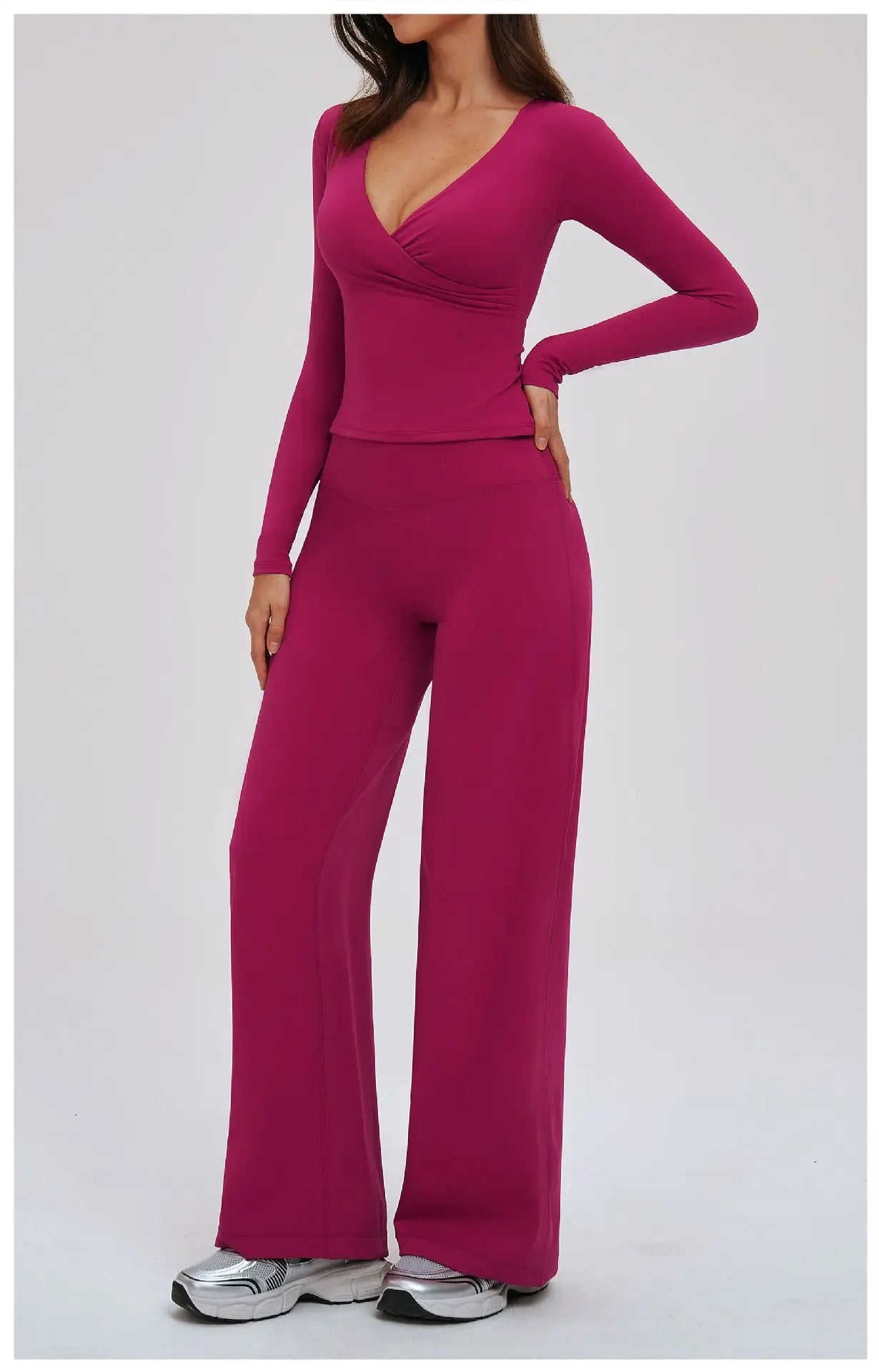 Yoga Suit 2PCS Sports Outfits Women Quick-Drying Gym Set Women Tracksuit Running Workout Long Sleeve Sports Shirt Yoga Clothing
