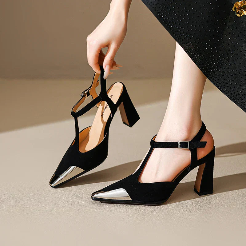 Lucia Leather T-Strap Pumps
