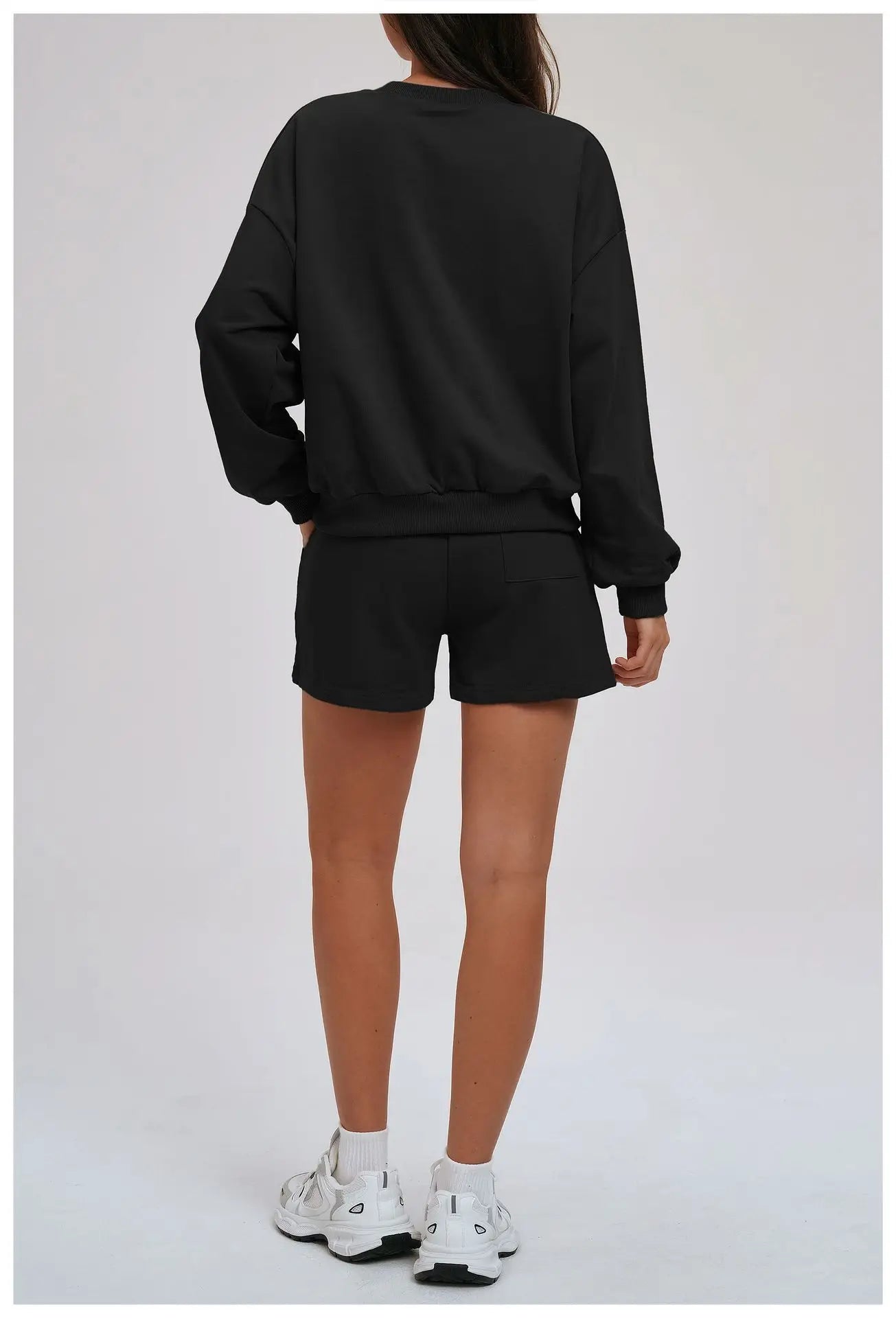 2-piece Yoga Set Women's Hoodie Set Winter Loose Long Sleeved Sports Set Outdoor Fitness Set Cycling Shorts Casual Set