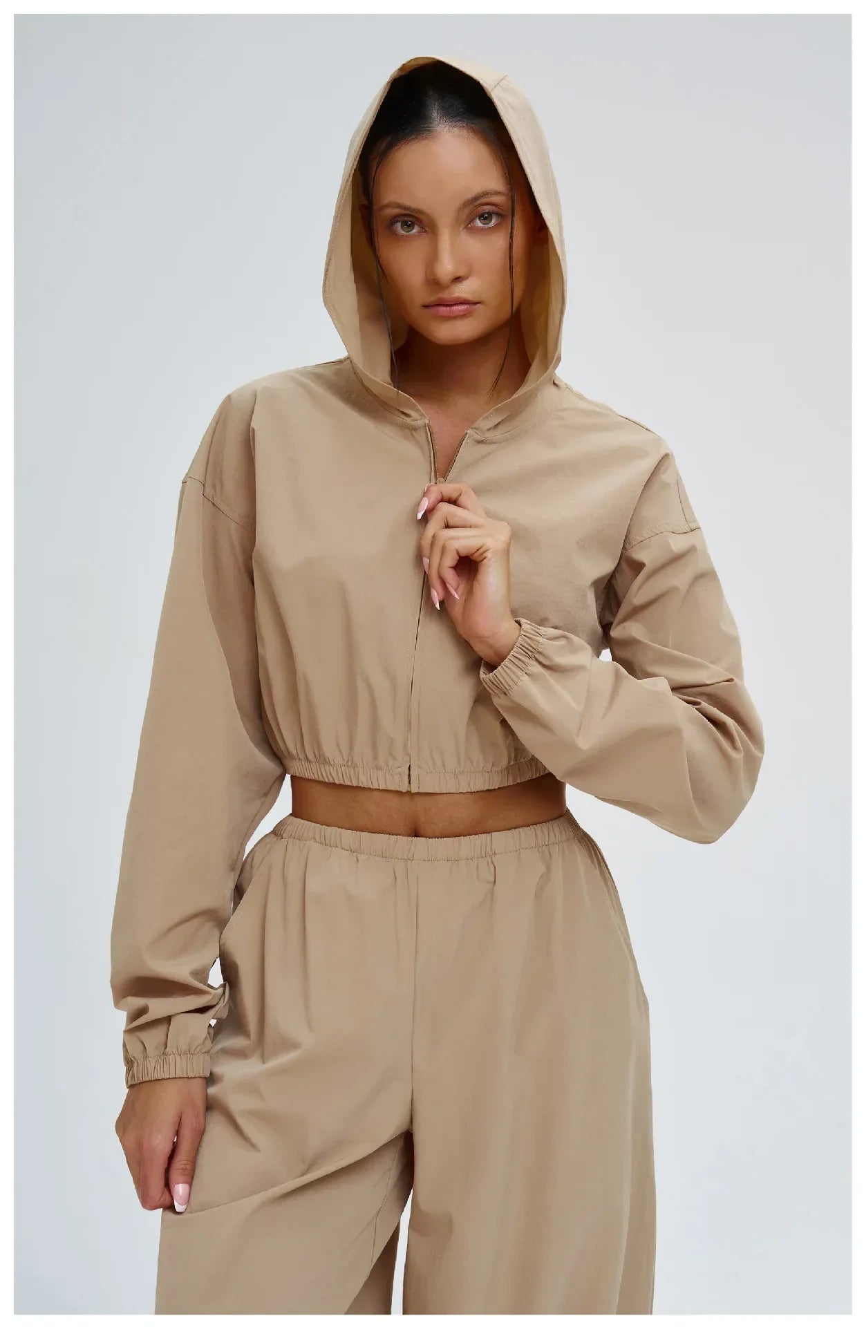 New Yoga Long Sleeve Outdoor Sunscreen Coat Women's Zipper Windproof Hoodie Sports Coat Cycling and Mountaineering Outerwear Top