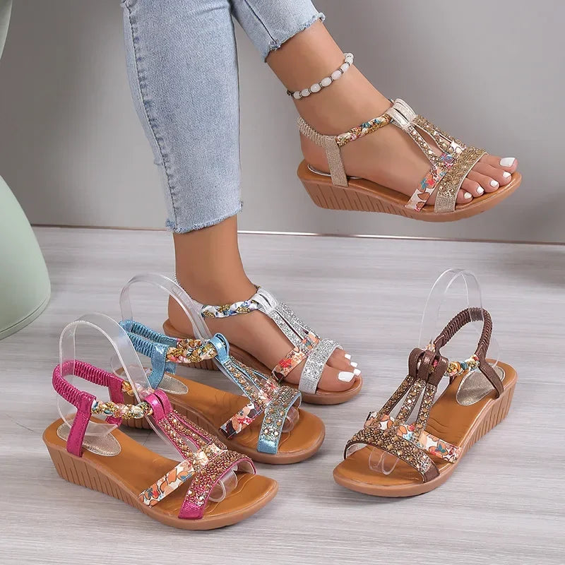 Mara Bloom Wedge Sandals