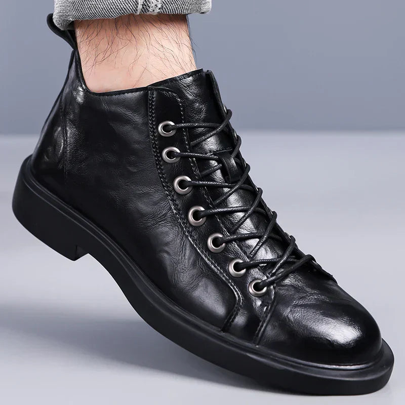 Lorenzo Full Grain Leather Lace Boots