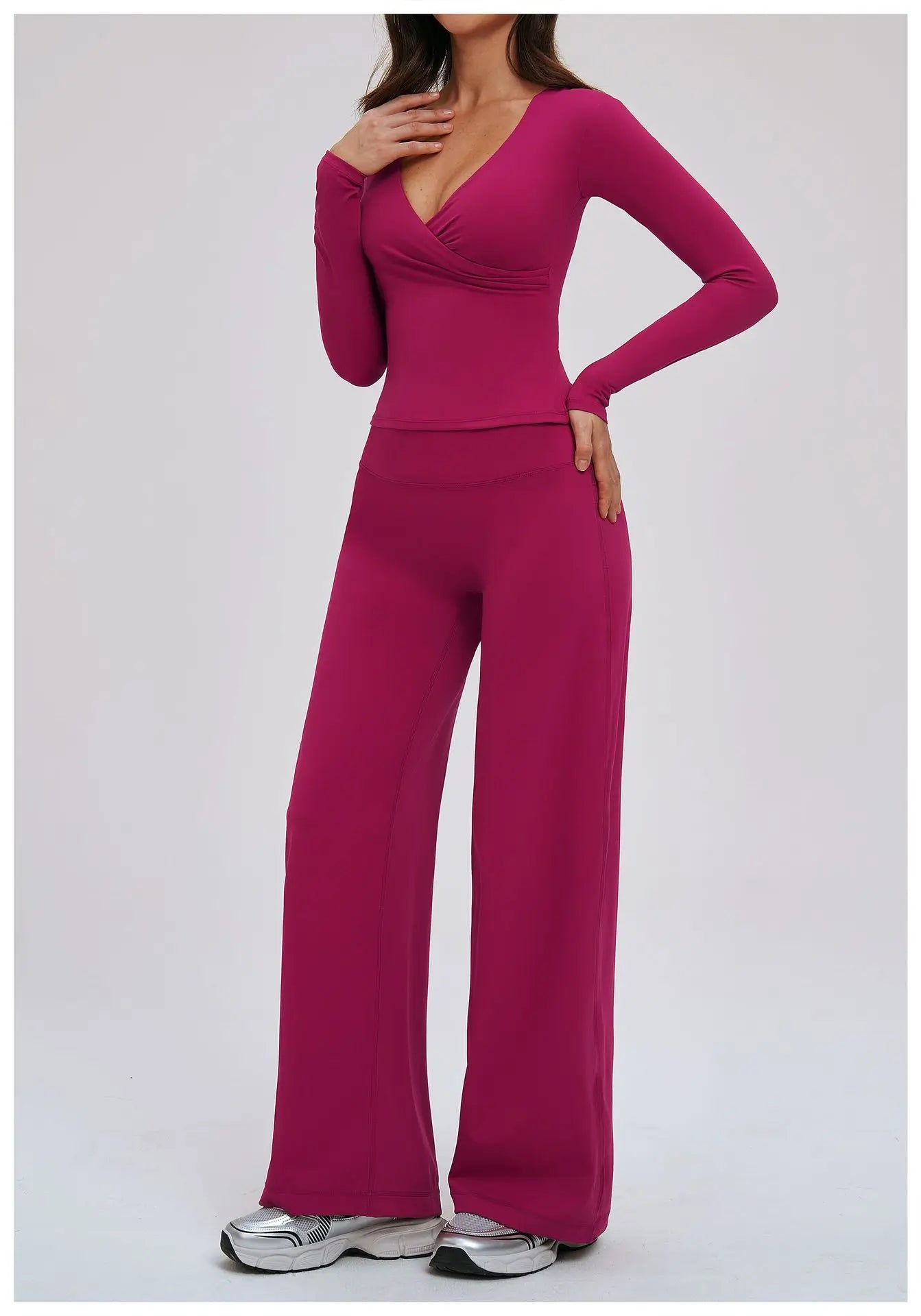Yoga Suit 2PCS Sports Outfits Women Quick-Drying Gym Set Women Tracksuit Running Workout Long Sleeve Sports Shirt Yoga Clothing