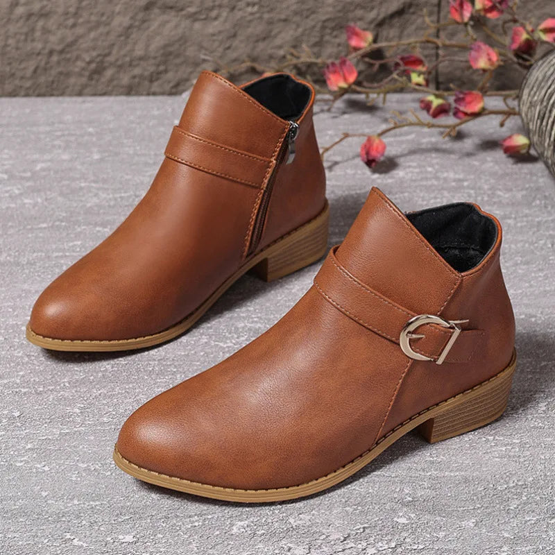 Elena Low Heel  Ankle Boots