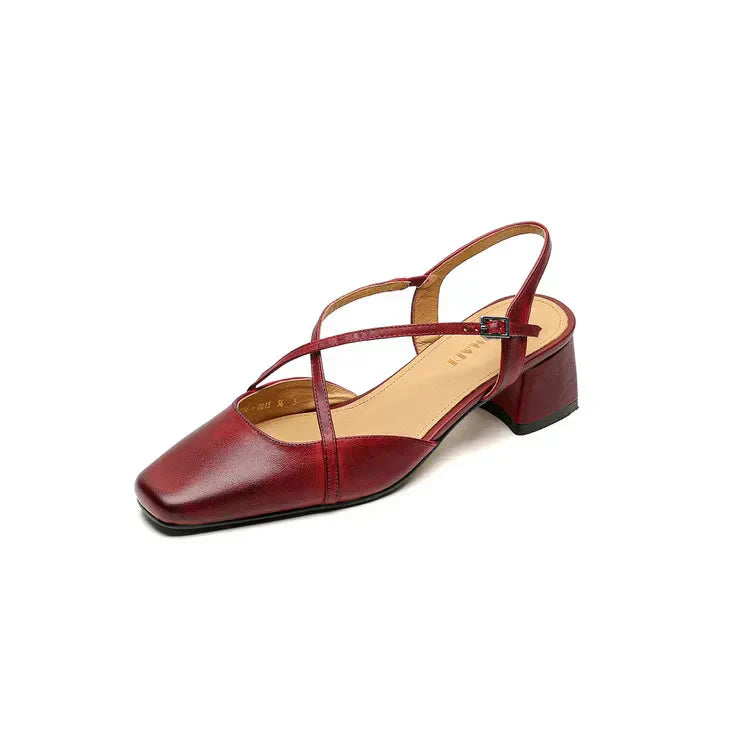Elena Leather Slingback Sandals