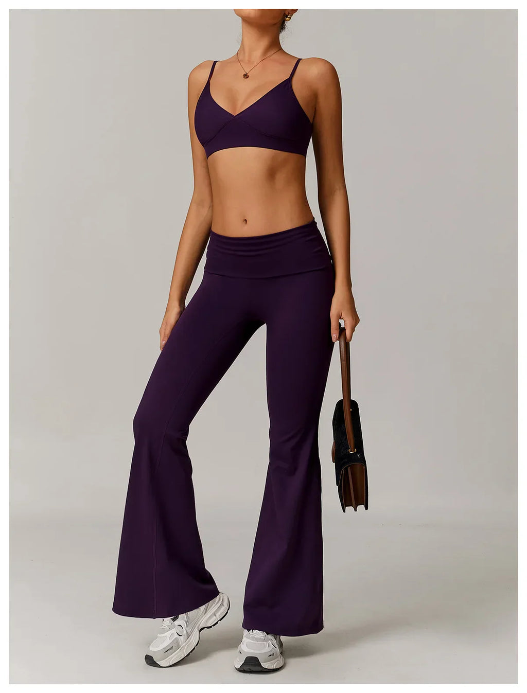 Flare Leggings Yoga Pants Women High Waist Wide Leg Yoga Pants Gym Sports Slim Flared Tights Pants Control Tummy Dance Trousers