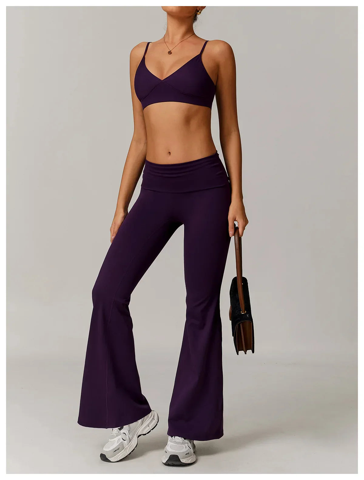 Flare Leggings Yoga Pants Women High Waist Wide Leg Yoga Pants Gym Sports Slim Flared Tights Pants Control Tummy Dance Trousers