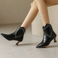 Valeria Vegan-Leather Mid-Calf Heel Boot