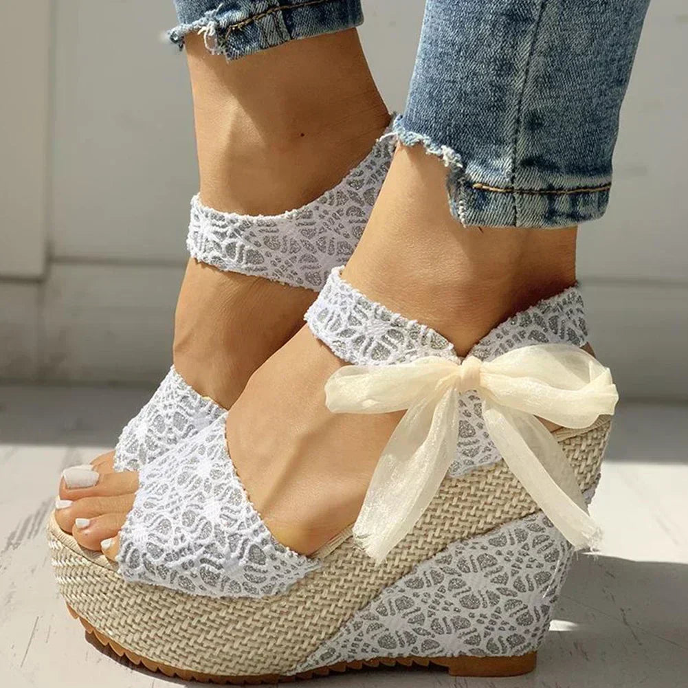 Siena Lace-Up Wedge Sandals – Platform Summer Heels