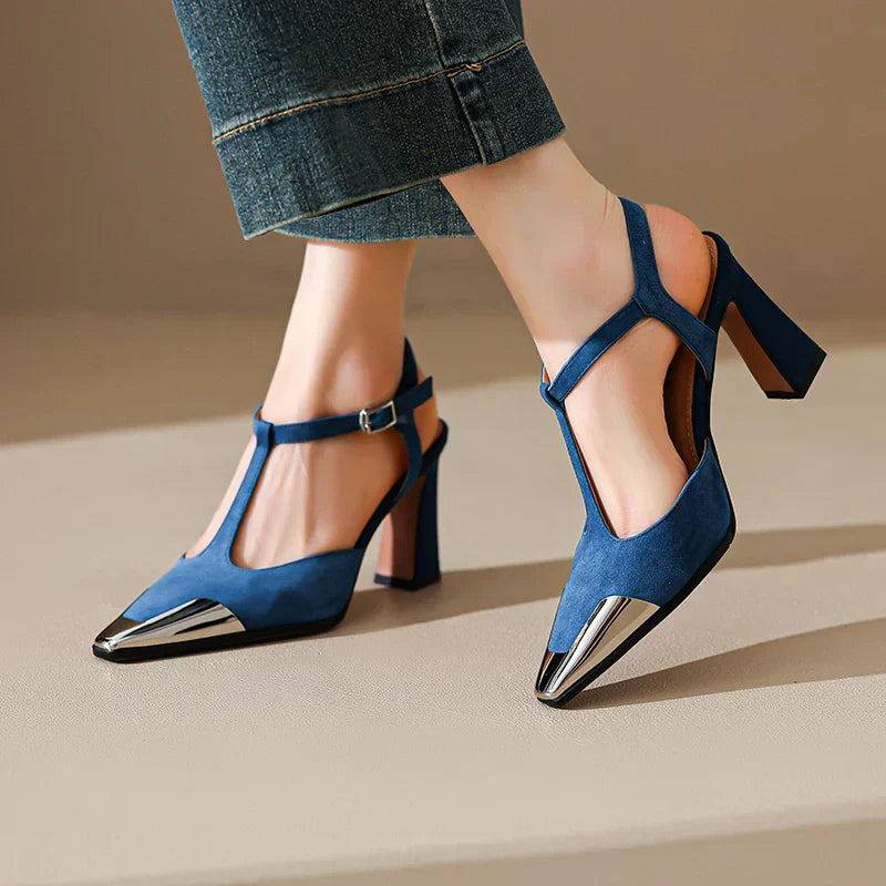 Lucia Leather T-Strap Pumps