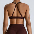 Women Sports Underwear Scrunch Push-up High Support Adjustable Thin Shoulder Strap Tank Fitness Top Seamless Workout Yoga Bras