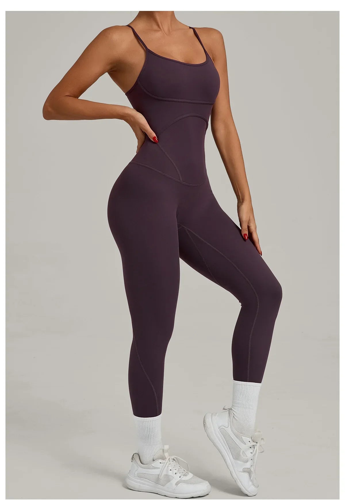 Fitness Jumpsuit Women Tracksuit Sports Playsuit Running One Piece Yoga Suit Scrunch Backless Set Rompers Gym Clothes