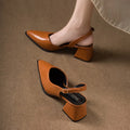 Isabella Slingback Pumps – Pointed-Toe Square Heels