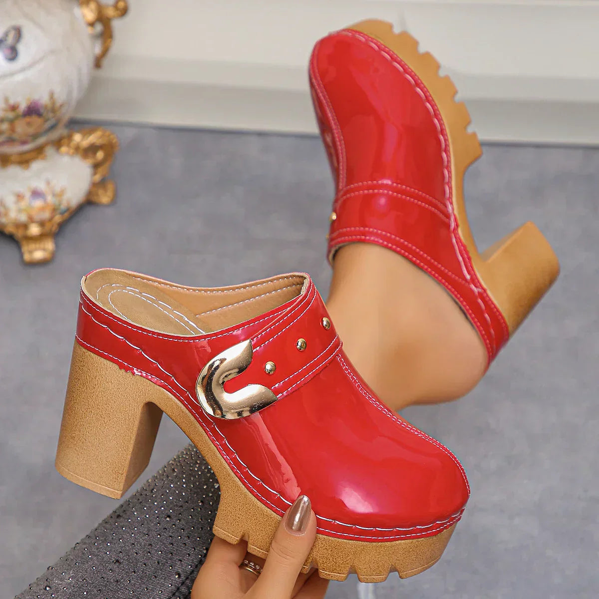 Rosalia Pearl Platform Mules