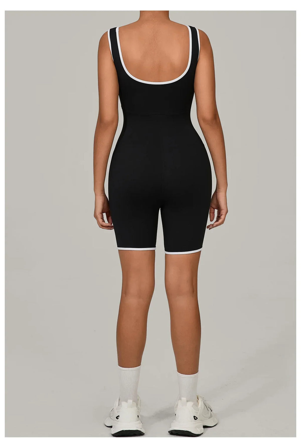 Women Color Blocked Yoga Jumpsuit Sleeveless Romper Elastic Quick Drying Fitness Workout Sportswear One-Piece Short Yoga Clothes