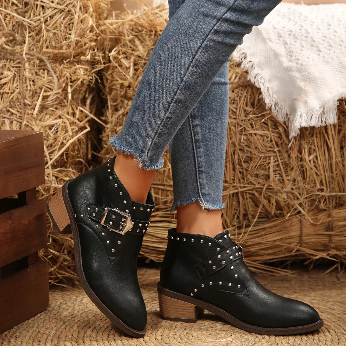 Serena Studded Ankle Boots