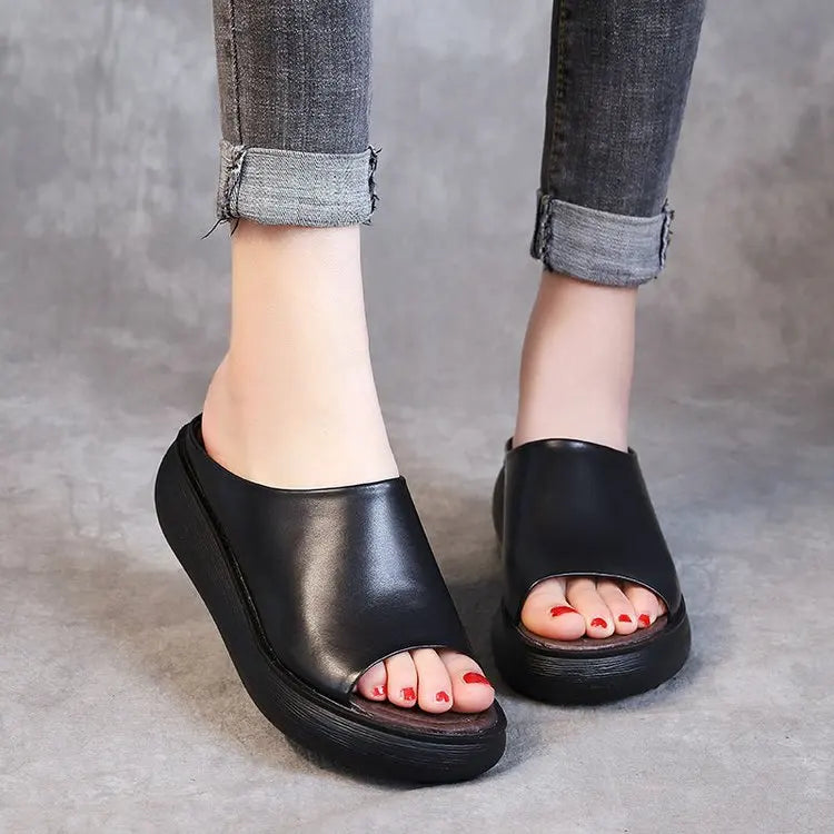 Jade Leather Slippers