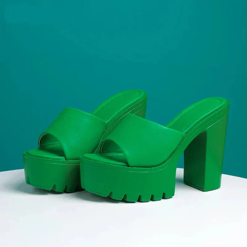 Sofia Platform Mule Sandals – Women’s Chunky Slide Heels