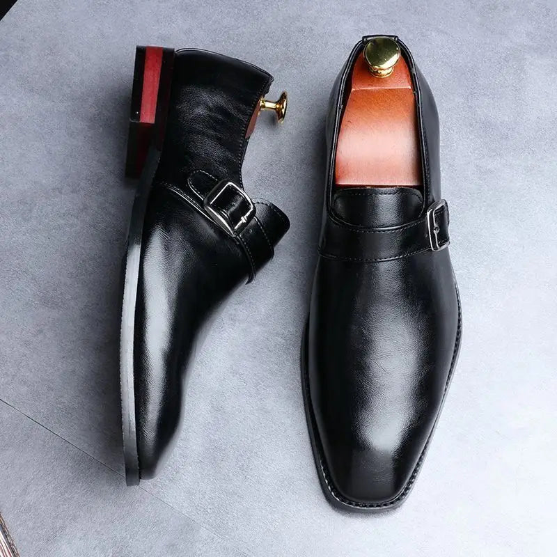 Lorenzo Men’s Leather Buckle Loafers