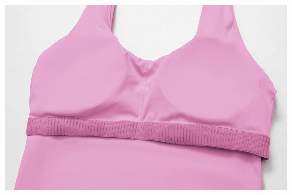 Fitness Tracksuit Yoga Set Women Outfit Gym Clothes Halter Sports Bra Matching Impact Short Skirt 2PCS Workout Sets Sportswear