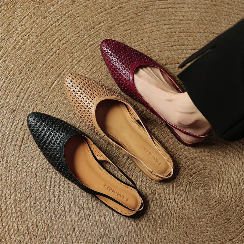 Jasmine St Tropez Woven Flats - Pointed Toe Slingback